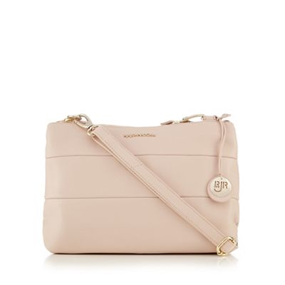 Light pink leather panelled cross body bag
